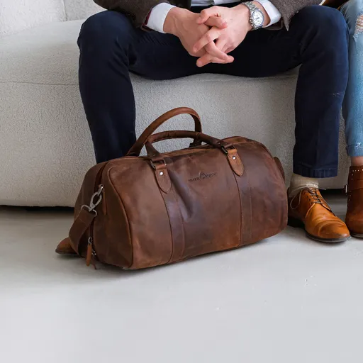 Kožená cestovní taška Greenwood Koen - hnědá