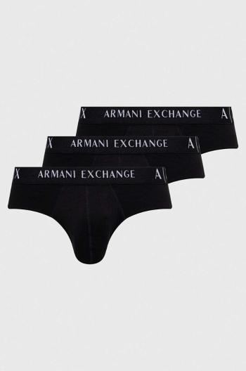 Spodní prádlo Armani Exchange 3-pack pánské, černá barva