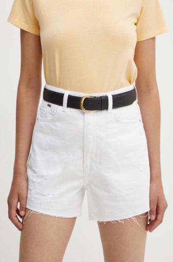 Džínové šortky Pepe Jeans A-LINE SHORT UHW dámské, bílá barva, hladké, high waist, PL801112TC1