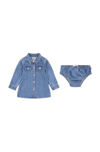 Dětské džínové šaty Levi's OUT WEST DENIM DRESS tyrkysová barva, mini, 1EK979