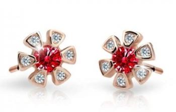 Cutie Jewellery Dětské náušnice z růžového zlata C2156-30-X-4 červená