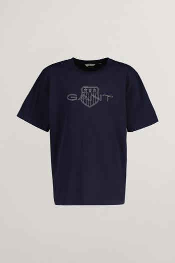 TRIČKO GANT RELAXED CONTRAST SHIELD T-SHIRT EVENING BLUE