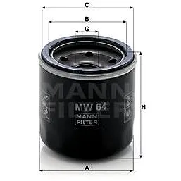 MANN-FILTER MW64 pro vozy KAWASAKI MOTORCYCLES;SUZUKI MOTORCYCLES;TRIUMPH MOTORCYCLES;YAMAHA MOTORCY (MW64)