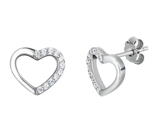 Preciosa Srdíčkové náušnice s kubickou zirkonií True Love Royal Lagoon 5437 00