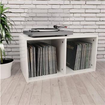 Úložný box na LP desky bílý vysoký lesk 71x34x36 cm dřevotříska (800123)