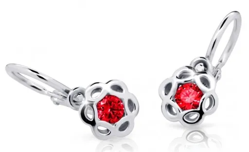 Cutie Jewellery Dětské náušnice z bílého zlata C2179-10-X-2 červená