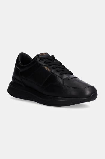 Kožené sneakers boty BOSS Jace černá barva, 50529502