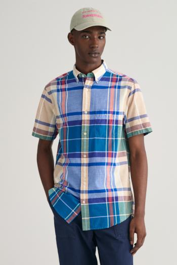 KOŠILE GANT REG INDIAN MADRAS SS SHIRT RICH BLUE