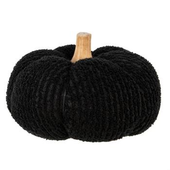 Černá textilní dekorace dýně Pumpkin XL - Ø 20*14 cm 65400