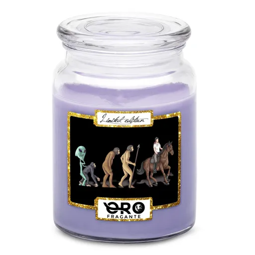 Svíčka Evoluce jezdectví (Vůně svíčky: Levandule)