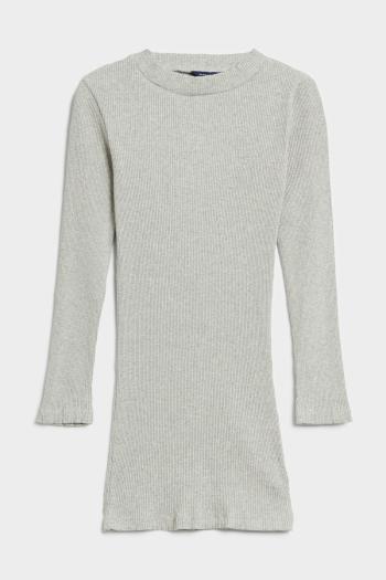 ŠATY GANT D2. RIB POLO DRESS LIGHT GREY MELANGE