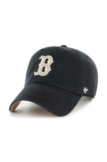 Bavlněná baseballová čepice 47 brand MLB Boston Red Sox černá barva, s aplikací, BCWS-DBLUN02GWS-BK04