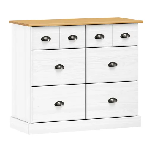 Komoda 4+2 zásuvky STANFORD bílý lak