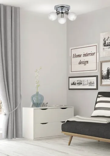 Stropní svítidlo 3X40W E14 chrom TURNO