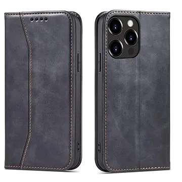 Magnet Fancy knížkové kožené pouzdro na iPhone 13 Pro, černé (HUR249581)