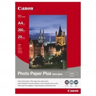 Canon Photo Paper Plus Semi-Glossy SG-201 1686B021, 260 g/m2, A4, 20ks, pololesklý, saténový, bílý, foto papír
