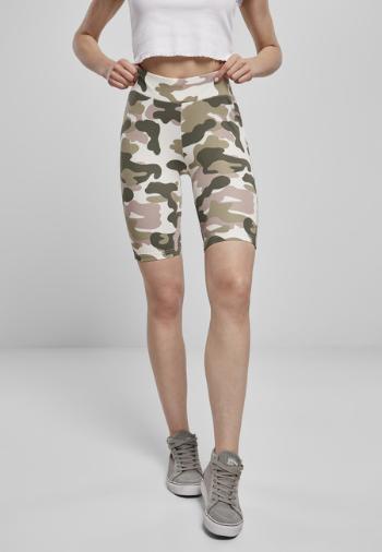 Urban Classics Ladies High Waist Camo Tech Cycle Shorts duskrose camo - L