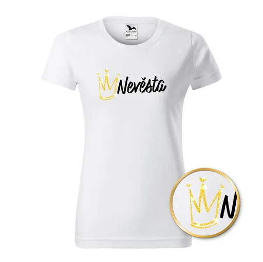 Bontis Tričko Nevěsta TŘPYTIVÁ KORUNKA - Bílá | L