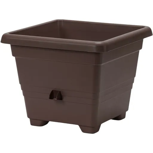 Samozavlažovací květináč BERGAMOT, čokoláda, Plastia, 40 x 40 cm, 40 x 40 cm
