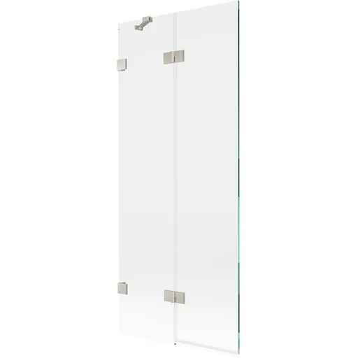 MEXEN/S Lunar vanová zástěna 2-křídlová levá 80 x 150, transparent, nikl kartáčovaný 897-080-100-97-00-L