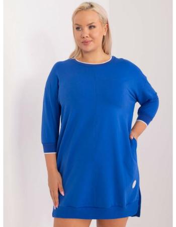 Dámské šaty s manžetami mini plus size kobaltové  