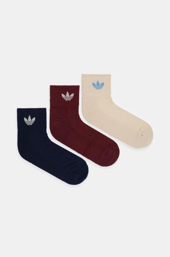 Ponožky adidas Originals 3-pack vínová barva, IX5239