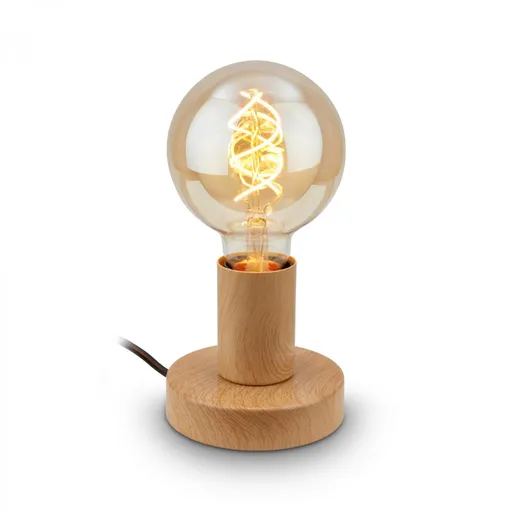 BRILONER TEEPU stolní lampička, s vypínačem, retro, vintage, imitace dřeva 7023014