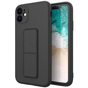 Kickstand silikonový kryt na Xiaomi 10X 4G / Note 9, černý (WOZ41984)