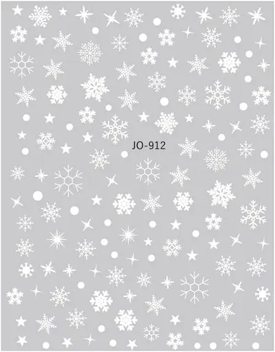 Samolepky na nehty - Sněhové vločky bílé JO-912