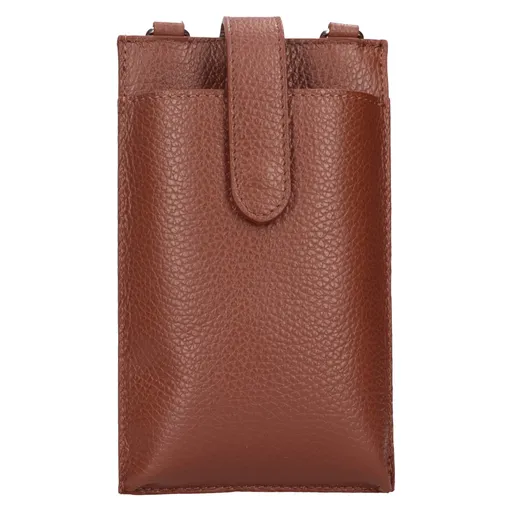 Dámská kožená kabelka na mobil a doklady Italia Dita - hnědá