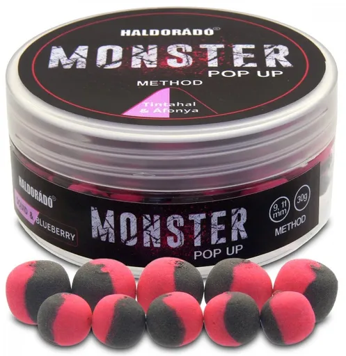 Haldorádó plovoucí boilie pop-up method monster 30 g 9+11 mm - kalamáry borůvka