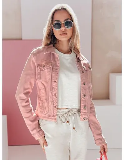 Dámská krátká džínová bunda PASTELLO růžová