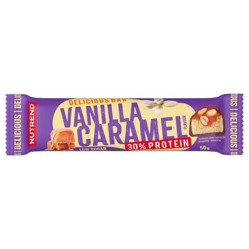 Nutrend DELICIOUS BAR vanilka + karamel tyčinka 50 g