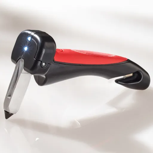 Bezpečnostní madlo a nouzové kladivo v jednom