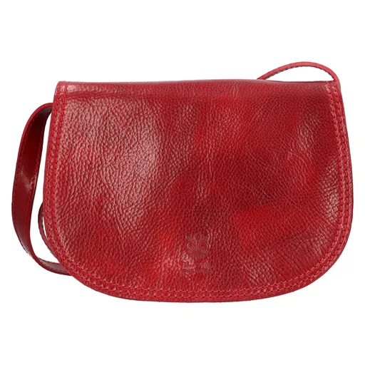 Dámská kožená crosbody kabelka Italia Yvone - červená