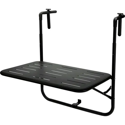 Sklápěcí balkónový stolek, 60 x 43 x 70 cm, černá