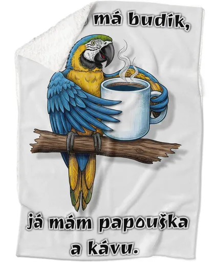 Deka Papoušek a káva (Podšití beránkem: ANO)