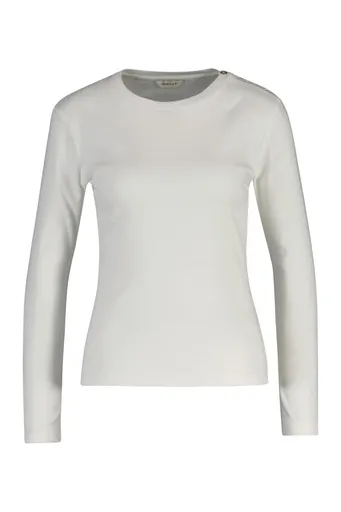 TRIČKO GANT SLIM COTTON BUTTON LS T-SHIRT EGGSHELL