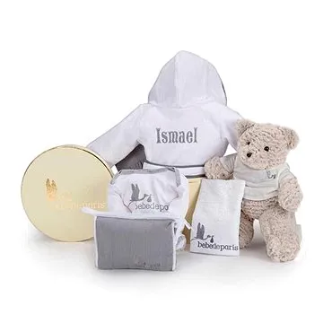 Výbavička Můj župánek s výšivkou - šedý (173-134)