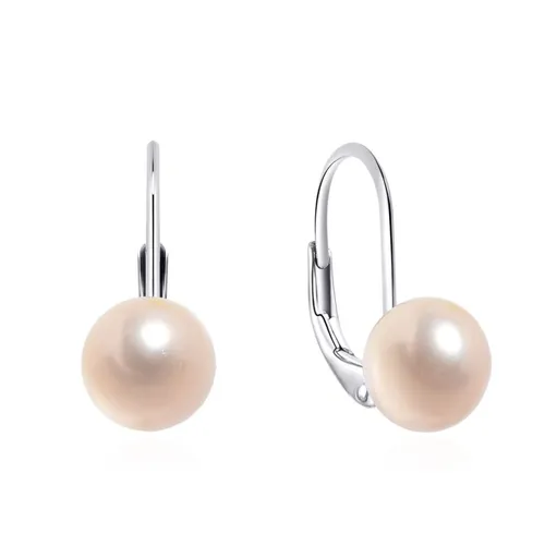 MOISS Elegantní stříbrné náušnice s růžovými perlami EP000094_EP000097 1,7 x 0,8 cm