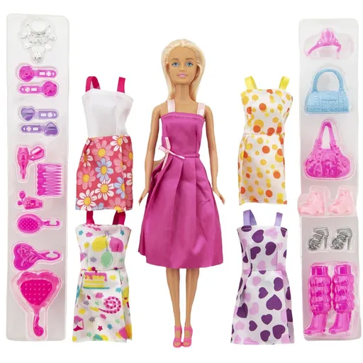 Teddies Panenka modelka nekloubová 30 cm s oblečením a s doplňky