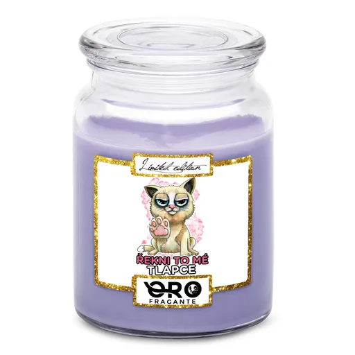 Svíčka Řekni to mé tlapce (Vůně svíčky: Levandule)