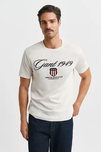 TRIČKO GANT GRAPHIC SS T-SHIRT CREAM