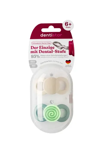 Dentistar ortodontické dudlíky 6-14 měsíců, šedo-zelené