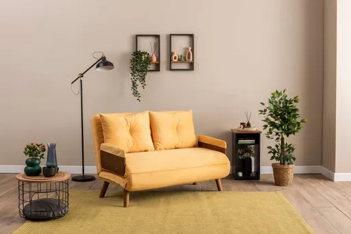 Dvoumístná rozkládací pohovka Cosmo 2-Seater - Mustard