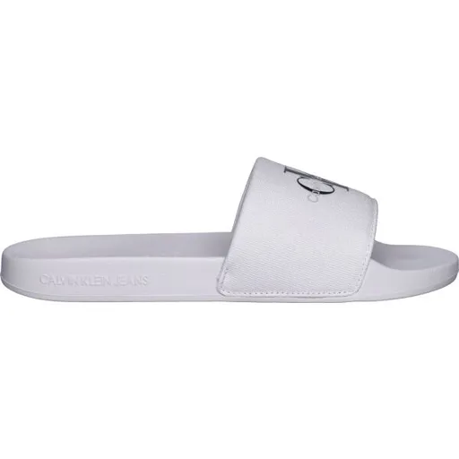 Calvin Klein SLIDE MONOGRAM CV Pánské pantofle, bílá, velikost