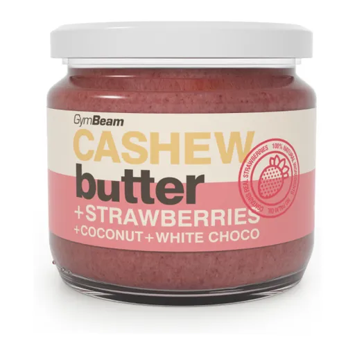 GymBeam KEŠU MÁSLO KOKOS + BÍLÁ ČOKOLÁDA + JAHODA Ořechové máslo, , velikost