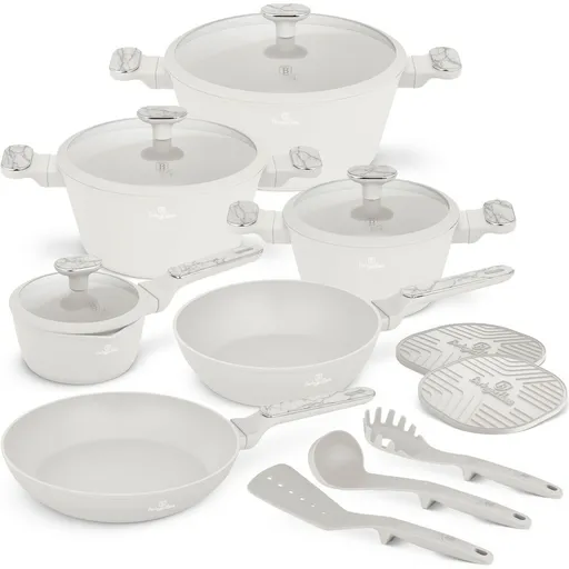 BerlingerHaus Sada nádobí s titanovým povrchem Sahara Marble, 15 ks