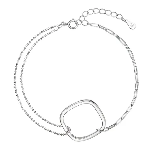 Evolution Group - Pavona Stylový stříbrný náramek Kostka se zirkonem 13036.1