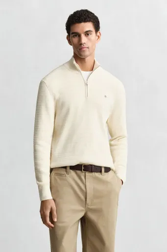 SVETR GANT MINI CABLE HALF ZIP CREAM